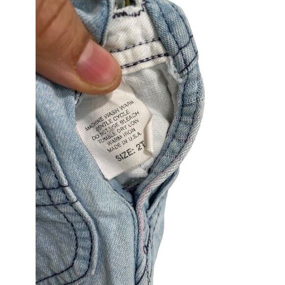 Vintage Cutecumber Bib Overalls Pale Pink Check Pleat Light Wash Toddler USA 2T - Picture 6 of 9